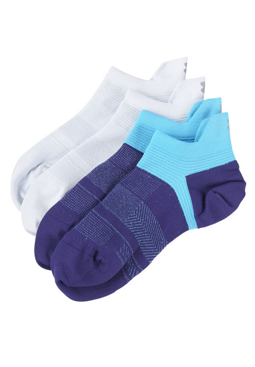 Under Armour Run Lite 2-Pack No Show Tab Socks (Unisex) - Sonar Blue ...