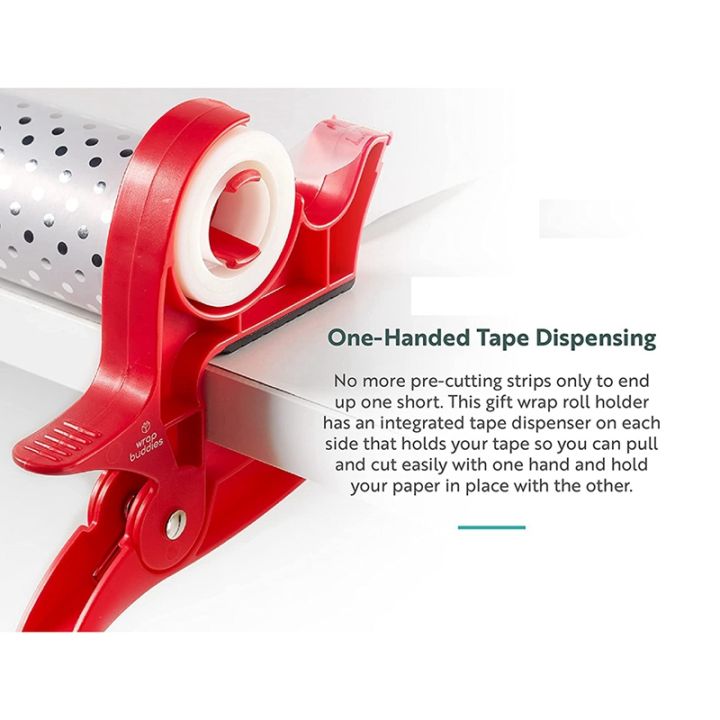 1-pairs-packaging-dispenser-tabletop-gift-wrapping-tool-tape-dispenser-paper-roll-holder-clip