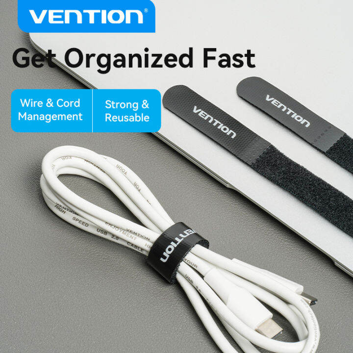 Vention Selfadhesive Velcro tape USB Cable Protector Hook Loop Cable
