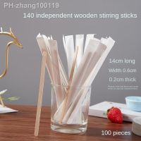 100pcs Disposable Wooden Coffee Stirrers Hot Cold Drinking Stir Beverage Stir Sticks Biodegradable Utensils Bar Cafe or Home Use