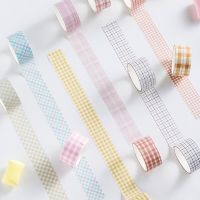 MOHAMM 4 Rolls Rainbow Plaid Decoration Washi Masking Tape Set Scrapbooking Stationary for Craft Scrapbook Journal DIY Pendants