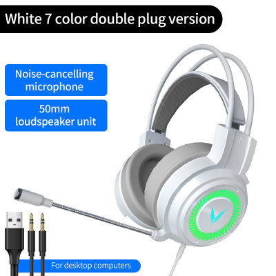 Gaming Headset PC USB 3.5mm Wired XBOX PS4 Headsets with 50mm Speaker 7.1 Surround Sound & HD Microphone for Computer Laptop