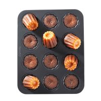 Carbon Steel 12 Cavity Non-Stick Cannele Bordelais Fluted Mould Pudding Mold Cupcake Muffin Baking Pan Kitchen Baking Tools