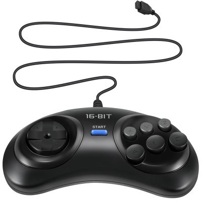 2 Pcs Game Controller for SEGA Genesis for 16 Bit Handle Controller 6 Button Gamepad for SEGA MD Game Accessories Black