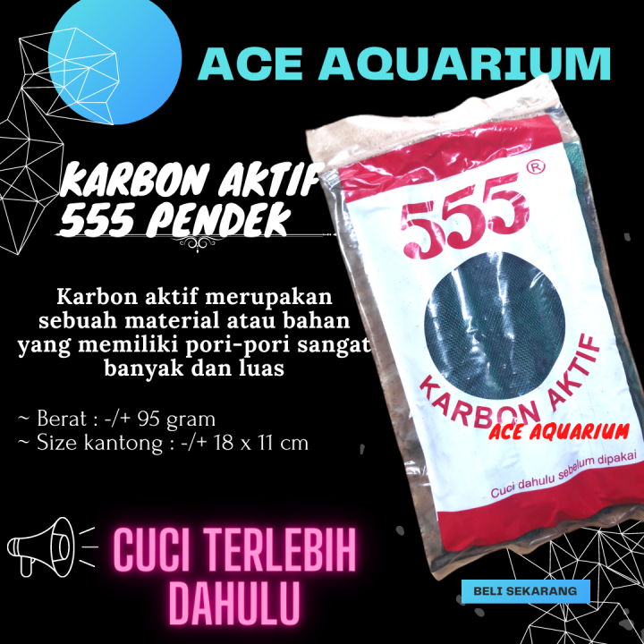 Ace Aquarium PROMO KARBON AKTIF AQUARIUM 555 / SUPER KARBON AKTIF KEMASAN YANG DILAPISI DENGAN