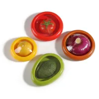 4 PCS Vegetable Crisper Food Storage Box Pod for Avocado Lemon Tomato Saver and Storage Keep Reusable Containers