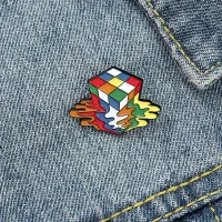 The Toy Rubik S Cube Colored Enamel Pin Cartoon Brooch Lapel Badges Jewelry Gift Funny Cute Fashion Kids Friends Women Men