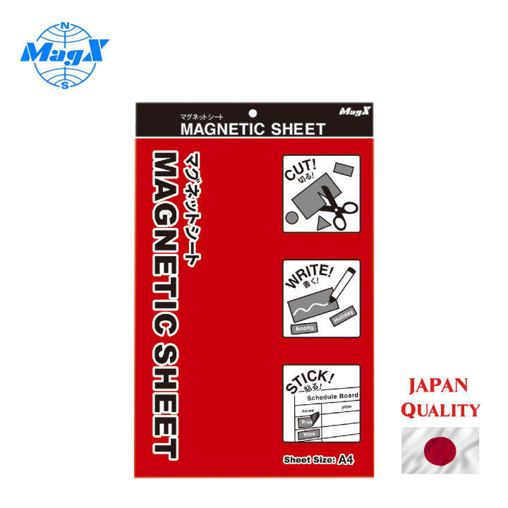 MagX Lembar Magnetik Merah A4, Kertas Magnet, Lembar Magnet Vinyl ...