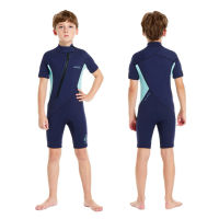 Children Diving Skin Clothes Unisex Neoprene Snorkeling Surfing Swimsuit Short Sleeve with Zipper Elastic Water Sports Equipment