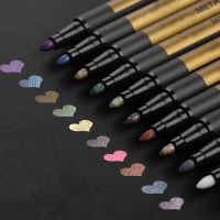 Metallic Marker Pens Glitter Metallic Calligraphy Brush Pens For Black Paper Scrapbooking Rock Painting Christmas Card Making