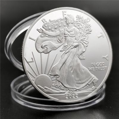 2020-2023 Non-Magnetic US Liberty Challenge Coin America Eagle Coin Silver Plated Commemorative Coin Collection Gift Home Decor