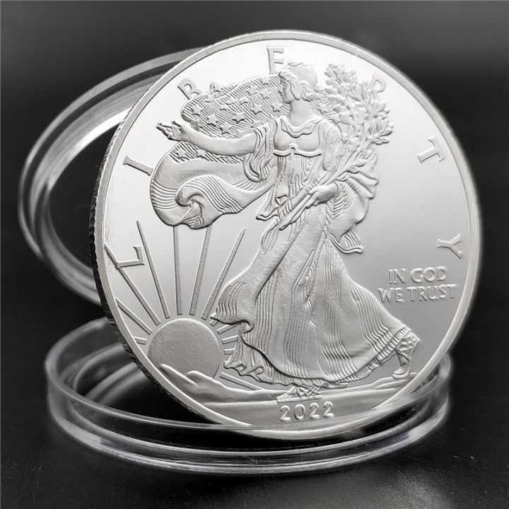2020-2023-non-magnetic-us-liberty-challenge-coin-america-eagle-coin-silver-plated-commemorative-coin-collection-gift-home-decor