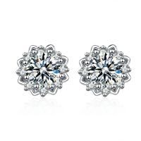 HTOTOH 0.5 Carat Moissanite Diamond Earrings S925 Silver Anniversary Engagement Woman Jewelry