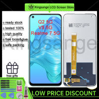 Kingsange จอหน้าจอ LCD สำหรับ6.5นิ้วของแท้ Realme 7 5G/V5 5G/Q2ชุดดิจิไทเซอร์หน้าจอสัมผัส LCD สำหรับ Realme 7 5G V5 5G หน้าจอสำรอง RMX2117 RMX2111 Q2