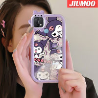 JIUMOO เคสสำหรับ OPPO A15 A15s A35 4G,เคสเลนส์กล้องถ่ายรูปเจลซิลิกาเจลลาย Kuromi เล็กๆน้อยๆลายมอนสเตอร์ตัวนิ่มกันกระแทกทนทานต่อการขีดข่วนเคสโทรศัพท์โปร่งใสฝาครอบป้องกัน