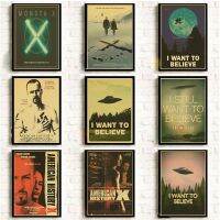 Luyameishop โปสเตอร์ X-Files,TV Series Vintage พิมพ์,เหมาะสำหรับ Cafe, Bar Room Wall Art ภาพวาด,ตกแต่งบ้าน