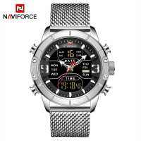 Mens watch top brand luxury NAVIFORCE 9153 stopwatch LED sport military waterproof steelstrap wristwatch relogio masculino clock