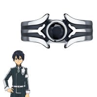 แหวนอนิเมะดาบศิลปะอนิเมะสำหรับผู้ชาย,แหวนคอสเพลย์ Kirigaya Kazuto สำหรับเป็นคู่และแหวนปรับการเปิดของขวัญเครื่องประดับอัญมณี