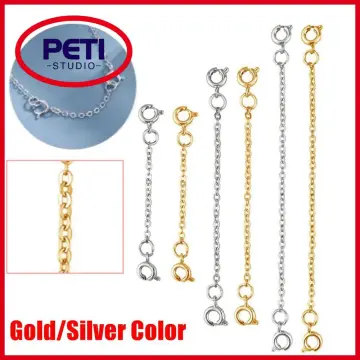 Jewelry Findings & Components Gold Silver Extender Safety Chain Extender  Jewelry Accessories for Bracelet Necklace DIY