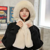 New Womens Hat Scarf Integrated Suit Autumn And Winter Fashion Warm Cold-resistant Neck Protection Korean Wool Knitted Cap