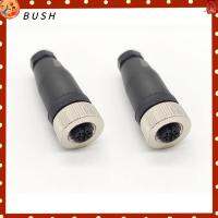 BUSH 2Pcs 12mm ครับ ขั้วต่อตัวเมีย 4พิน M12 ปลั๊กการบิน การประกอบภาคสนาม อะแดปเตอร์ชนิดตรง อุปกรณ์สำหรับอุตสาหกรรม