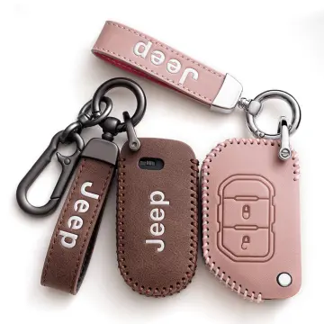 Key Fob Cover With Pu Leather Keychain For Grand Cherokee 200 300