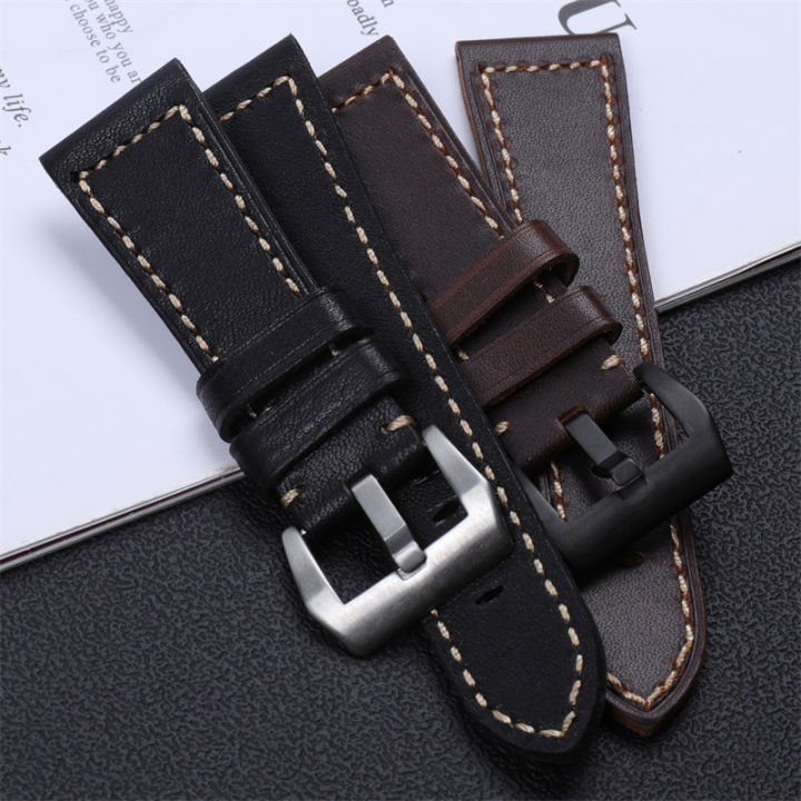 high-quality-italian-thickness-retro-crazy-horse-genuine-leather-watchband-pin-buckle-for-strap-watch-band-tools-26mm