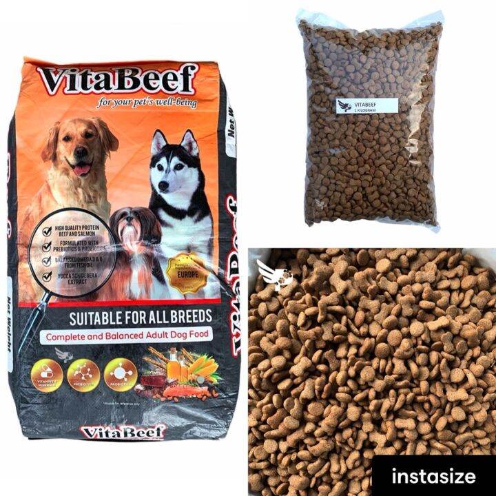 VitaBeef 1kg Repacked Suitable for All Breeds Dog Dry Food