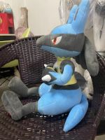 ตุ๊กตาของขวัญวันคริสต์มาสตุ๊กตาของเล่นยัดไส้เด็กโปเกมอน Lucario ขนาดใหญ่48ซม.