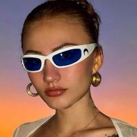 New Moon Rectangular Sunglasses for Women Man Vintage Outdoor Cycling Sports Hip Hop Punk Sun Glasses UV400 Trend Female