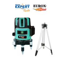 EUROX เครื่องวัดระดับเลเซอร์ รุ่น GZ-5 แสงสีเขียว + ขาตั้ง หมุนได้ 360° | กล้องวัดระดับเลเซอร์