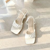 OLV - Giày Ruched Heels in White thumbnail
