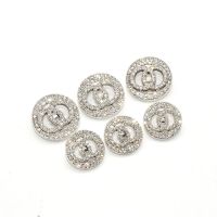 Silver Rhinestone Buttons Luxury Embellishments for Clothing Fashion Metal CC Buttons Sewing Supplies and Accessories Buttons Haberdashery