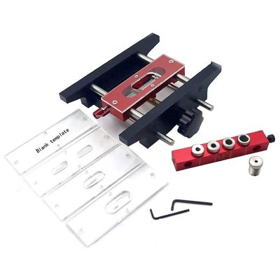 2 in 1 Mortise Tenon Jig Pocket Hole Jig Woodworking Self Center Dowel Jig Hole Locator Fit for Loose Tenon Woodworking