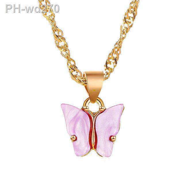 cute-butterfly-pendant-necklace-choker-for-women-long-chain-double-necklace-korean-charm-simple-delicate-jewelry-gifts