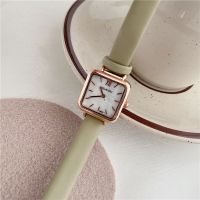 【Hot Sale】 matcha pearl texture square dial watch light luxury ins female student simple temperament retro forest system