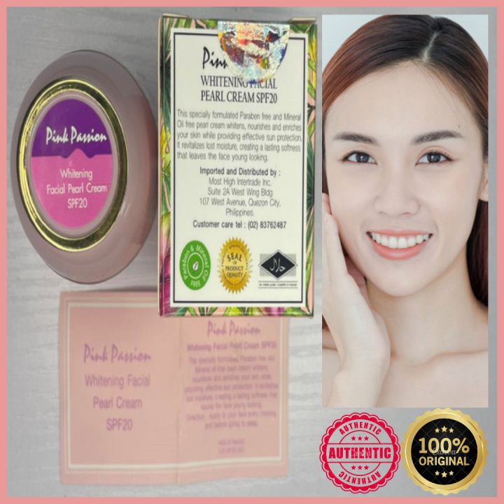 ORIGINAL MADE IN THAILAND PINK PASSION FACIAL PEARL CREAM WHITENING CREAM PARABEN FREE SKIN FACE