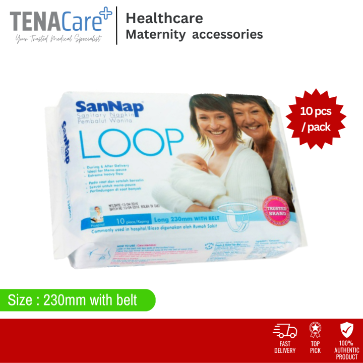 SanNap Loop Maternity Sanitary Napkin 230mm (10'S) Lazada
