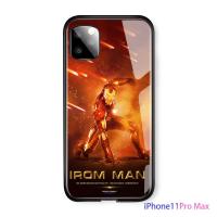 UCUC เคสโทรศัพท์เคสสำหรับ iPhone 11 Pro MAX กรณี,มหัศจรรย์ล้างแค้นซูเปอร์ฮีโร่ไอรอนแมนโรเบิร์ตดาวนีย์ Amour ปลอกไล่โทนสีปกกระจกนิรภัยกรณีโทรศัพท์ปลอก