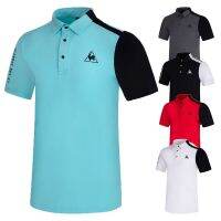 Le Coq Sportif Golf Mens Summer Short-Sleeved Quick-Drying Perspiration Sports Breathable Stretchy Fashion Outdoor Jersey Top T2310Quick dry