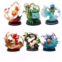 Anime Pokemon Pikachu Squirtle Bulbasaur Mewtwo Manga Statue Figurines PVC Action Figure Collectible Model Toys Doll Decoration