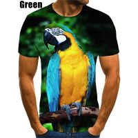 2023 newSummer Menwomen Casual T Shirt 3D Printed Parrot Flower Tees Hip Hop Tee 3D Print Cool Couple Tops