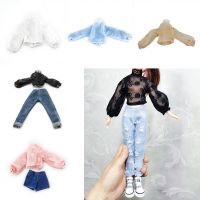 11.5 quot; Doll Daily Wear Casual Clothing Outfits Fashion Lantern Sleeve Flower Blouse Shirt Trendy Jeans Pants for 30cm Doll