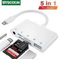 Hjghfhf Byscoon Lightning iPhone ไปยัง USB อะแดปเตอร์3.0/สายเคเบิลต่อโทรศัพท์พร้อมชาร์จ SD/เครื่องอ่านบัตร TF สำหรับ iPad