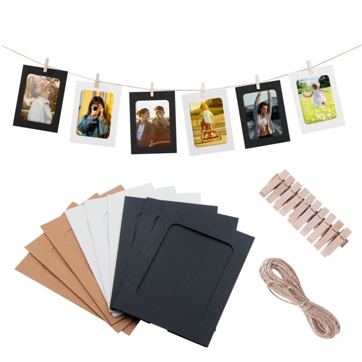 10pcs-diy-wall-photo-film-display-hanging-craft-paper-picture-frames-clips-kit-3-4-5-6-inch-family-marriage-memory-photo-frame