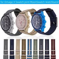 2023 Original ✉ Gelang jam tangan nilon untuk Omega 20mm lepas cepat seri untuk Swatch Joint MoonSwatch Planet Weave tali kanvas gelang pria wanita