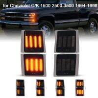 4pcs Car Side Marker Turn Signal Lights Dynamic Amber LED Corner Light for Chevrolet C/K C10 1500 2500 3500 1994-1998 TahoeSignal Light Assemblies Par