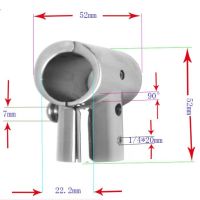 ✌♤✒ Corrosion Resistant Solid Boat Hand Rail Fittings 90 Degree Marine Stainless Steel Tee 0.87inch