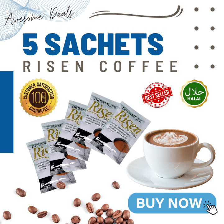 (5 SACHETS) RISEN COFFEE MIX / BUTTERSCOTCH FLAVOR / HALAL / SUGAR FREE / IMMUNE BOOSTER Lazada PH