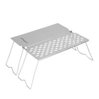 Outdoor Portable Titanium BBQ Grill Net with Folding Legs for Camping Picnic Food Barbecue Desk